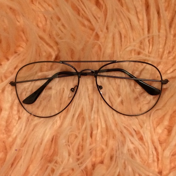 🖤CLEAR AVIATOR SUNGLASSES BLACK FASHION GLASSES - Picture 2 of 5